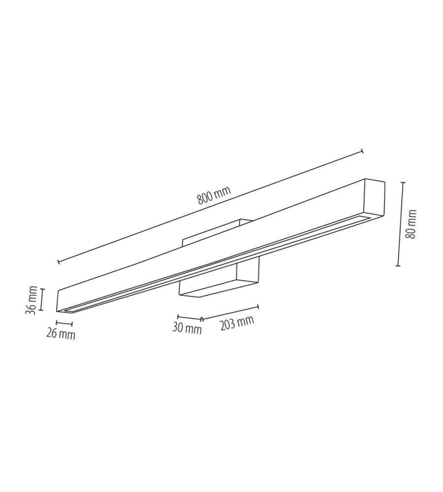 APPLIQUE DA MURO ONLI "DORA" METALLO E LEGNO LED 40X5,6X8 CM
